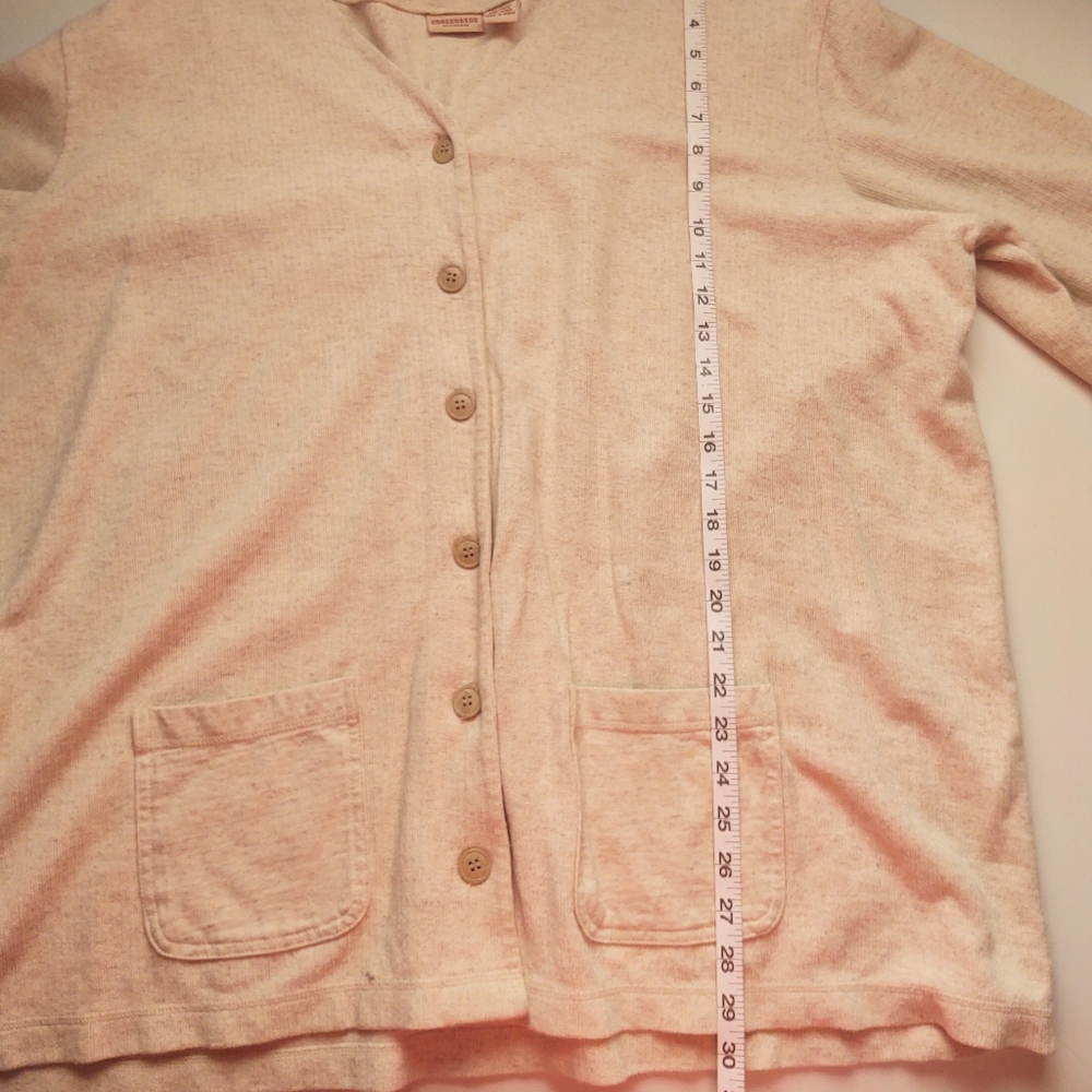 CROSSROADS Beige Cotton Linen Blend Button Up Cardigan Plus Size 3X - Picture 7 of 8